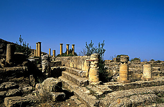利比亚,靠近,圣坛,阿波罗,阿波罗神庙,背景