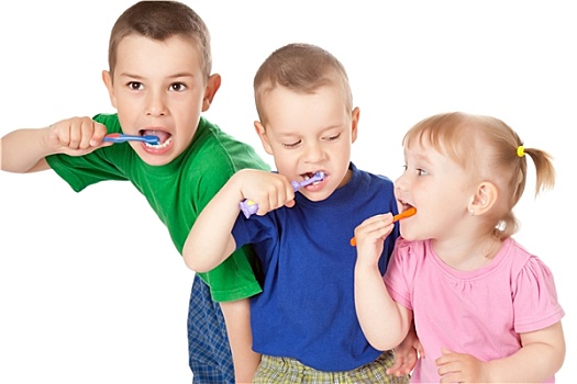 孩子,牙刷,牙齿