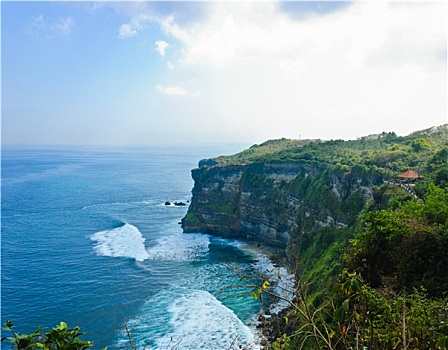 悬崖,堤岸,巴厘岛,印度尼西亚