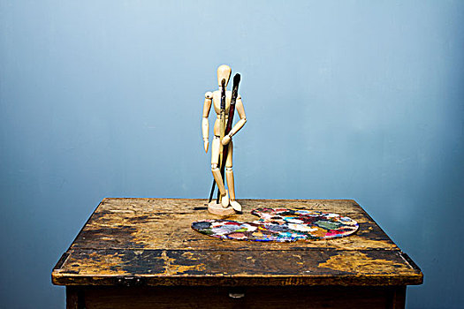 艺术家,人体模型,桌子