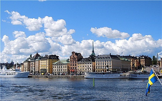 风景,漂亮,建筑,老城,斯德哥尔摩