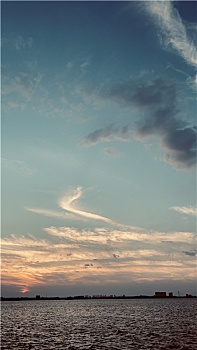 八里湖的夕阳