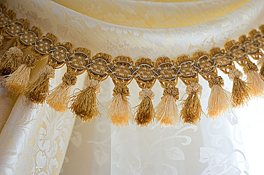 黄金,绸缎,装饰,背景,帘,特写
