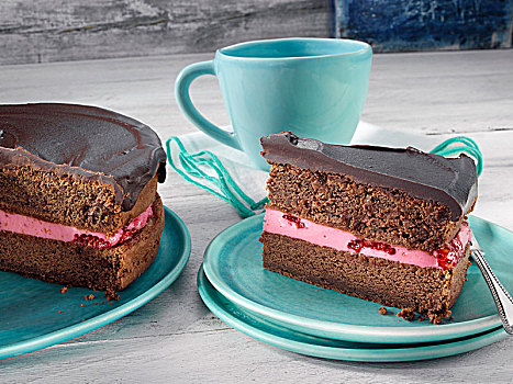 巧克力,树莓蛋糕
