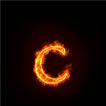 火,字母,小,字母c