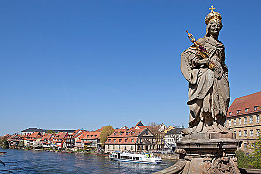 雕塑,桥,小威尼斯,历史,地区,班贝格,巴伐利亚,德国,欧洲