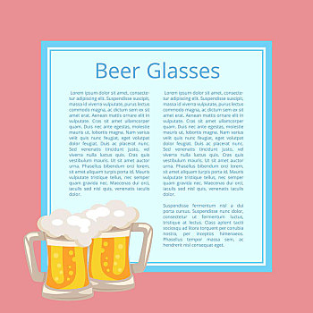 啤酒,传统,玻璃杯,白色,泡沫,泡泡,矢量,插画,文字,亮光,酒,透明,大杯,把手,海报