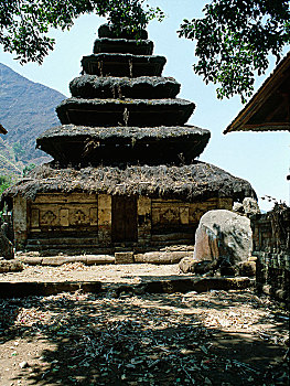 塔,屋顶,神祠,布拉坦湖,山,概念,印度教,佛教,重要,山地,巴厘岛