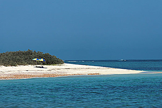 海滩,阳伞,白色背景,沙滩,岬角,国家公园,西澳大利亚