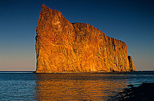 皮尔斯山岩,日落,魁北克,加拿大