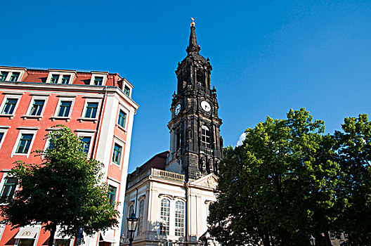 教堂,三个,新城,德累斯顿,萨克森,德国,欧洲