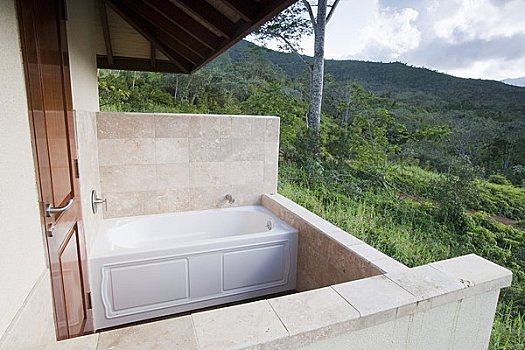 户外,浴缸,考艾岛,夏威夷,美国