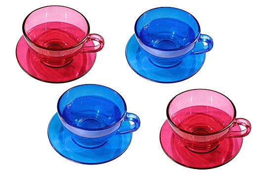 红色,蓝色,茶杯