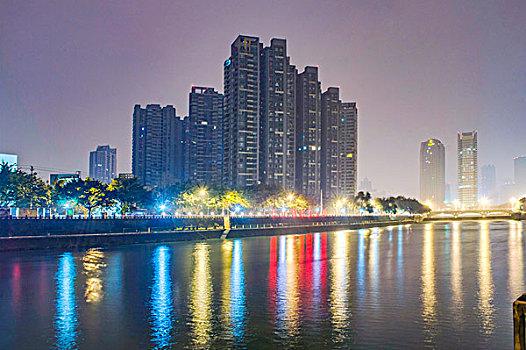 成都府南河城市夜景