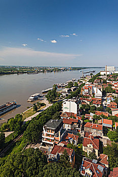 保加利亚,多瑙河,北方,俯视图,河滨地区