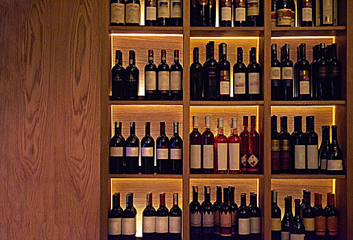 葡萄酒瓶,木质,架子