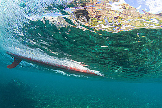 冲浪板,水下视角,夏威夷
