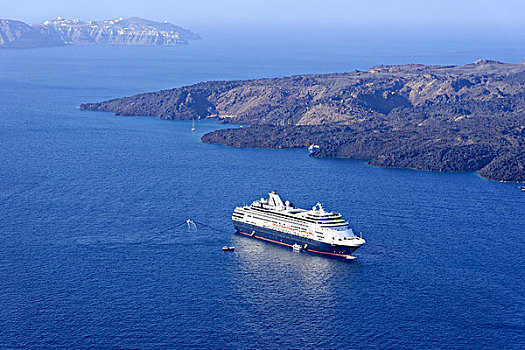游船,乘客,建造,长,锡拉岛,基克拉迪群岛,希腊,欧洲