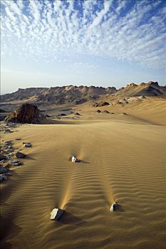 悬崖,风吹,沙丘,靠近,达赫拉,绿洲,西部沙漠,埃及