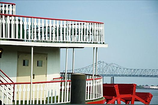 栏杆,桨轮船,新奥尔良,路易斯安那,美国