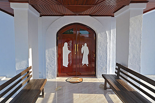 门,教堂,四王群岛,西巴布亚,印度尼西亚,亚洲