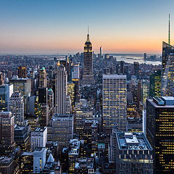 纽约,曼哈顿,市区,天际线