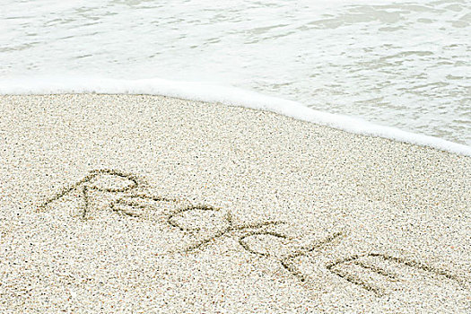 文字,书写,沙子,海滩