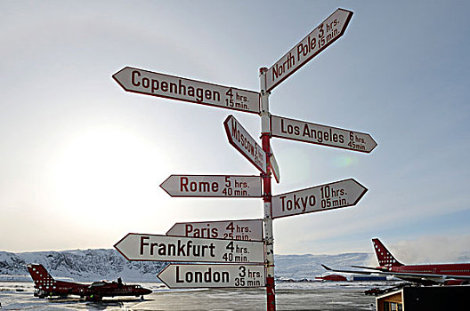 远景,指示器,机场,格陵兰,北极,北美