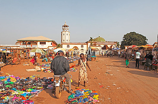 市场,中心,清真寺,西北地区,区域,喀麦隆,非洲
