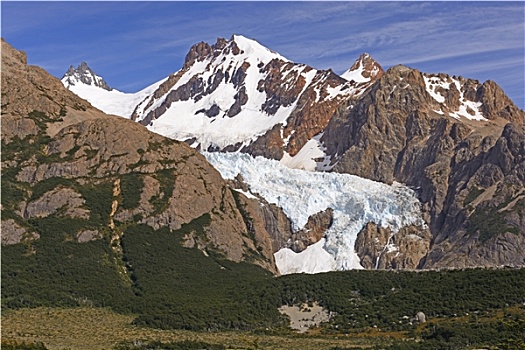 冰河,山,南方,安第斯山