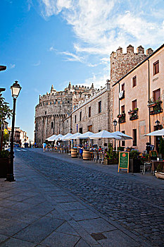 西班牙,卡斯蒂利亚,区域,阿维拉省,餐馆,城墙,大教堂,局部,墙壁,建造,14世纪