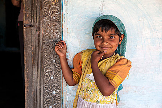 女孩,靠近,泰米尔纳德邦,印度,亚洲