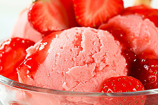 冰淇淋,新鲜,草莓
