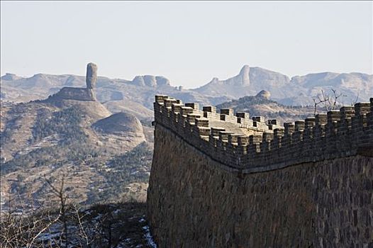 中国,河北,承德,城墙,山景
