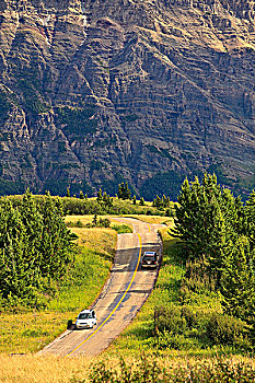 公路,瓦特顿湖国家公园,艾伯塔省,加拿大