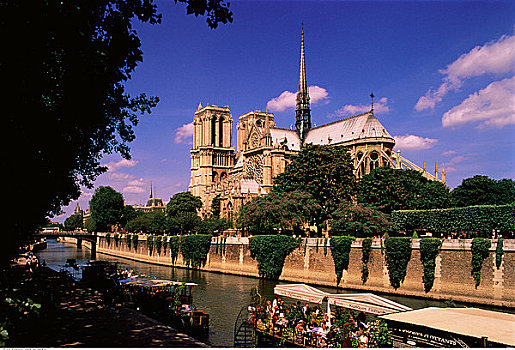 圣母大教堂,塞纳河,巴黎,法国