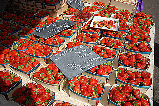 法国,普罗旺斯,市场,草莓