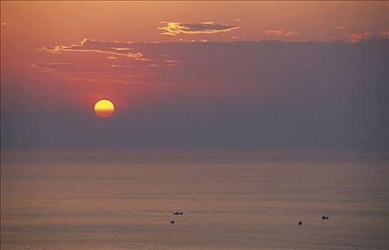 日落,萨莫色雷斯岛,岛屿,希腊