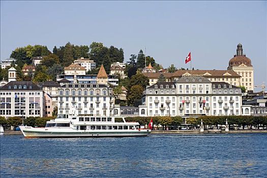 酒店,琉森湖,瑞士,欧洲