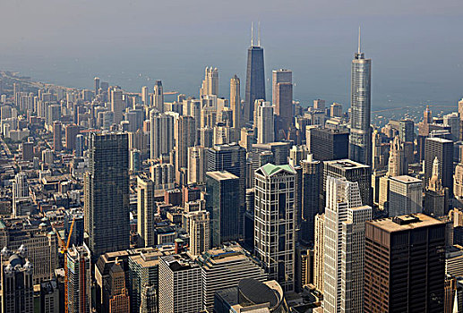 风景,中心,国际,酒店,塔,北方,密歇根,摩天大楼,芝加哥,伊利诺斯,美国
