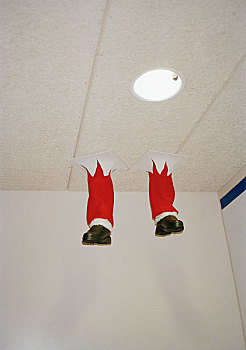 圣诞老人,落下,天花板