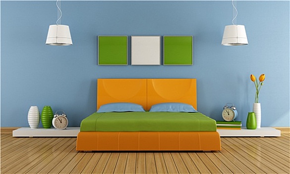 彩色,现代,卧室