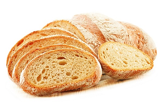 构图,面包,隔绝,白色背景