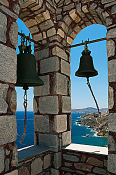 教堂,钟,基克拉迪群岛,希腊