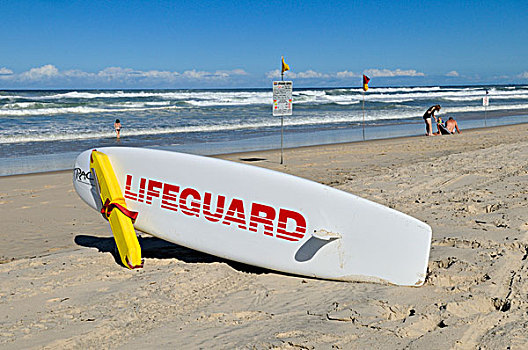 救生员,海滩,冲浪者天堂,黄金海岸,昆士兰,澳大利亚