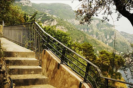 楼梯,山,索伦托,索伦托半岛,那不勒斯省,坎帕尼亚区,意大利