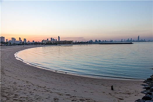 码头,海滩,科威特城,中东
