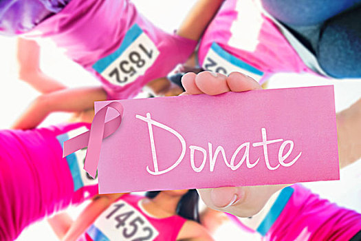 捐赠,五个,微笑,跑步,支持,乳腺癌,马拉松,文字,美女,拿着,留白,卡