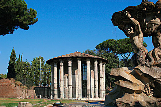 意大利,罗马,圆形,二世纪,喷泉,两个,1715年