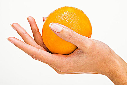 女人,握着,橙色